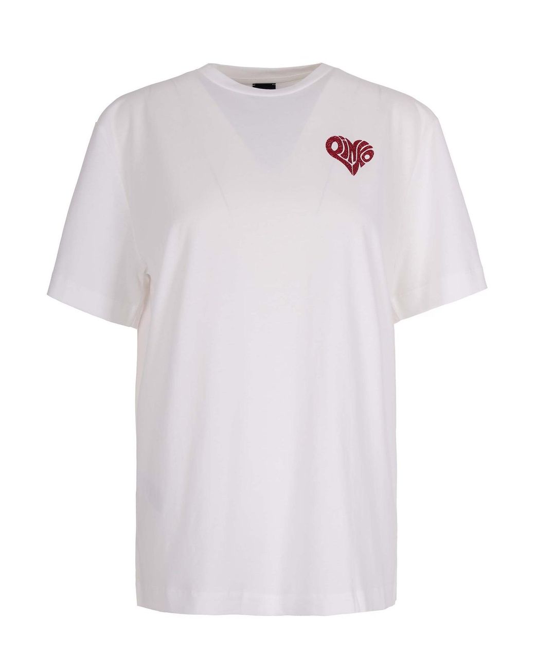 Pinko White Graphic Print Cotton Jersey T-Shirt