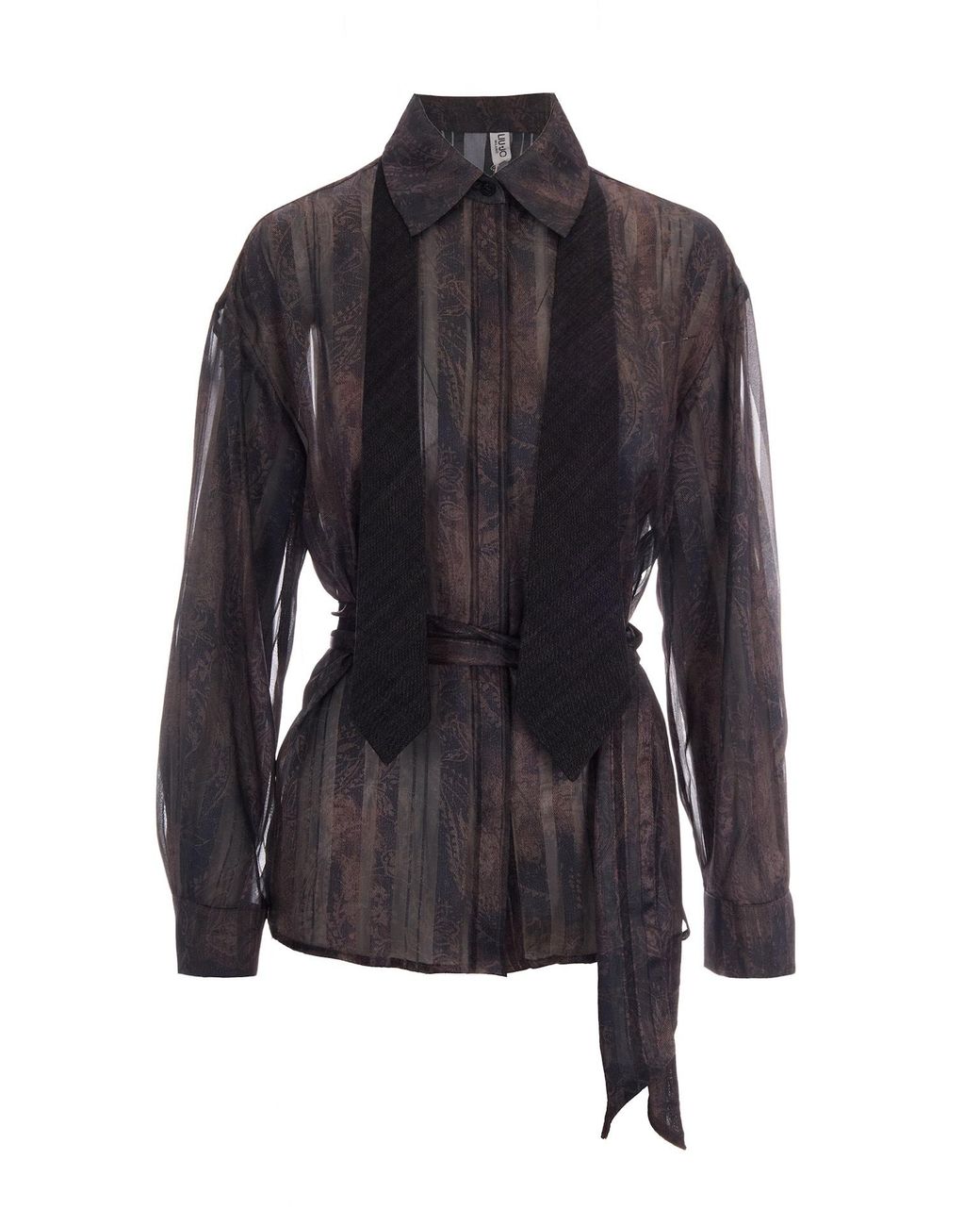 Liu Jo Blue Dark Digital Print Metallic Shirt