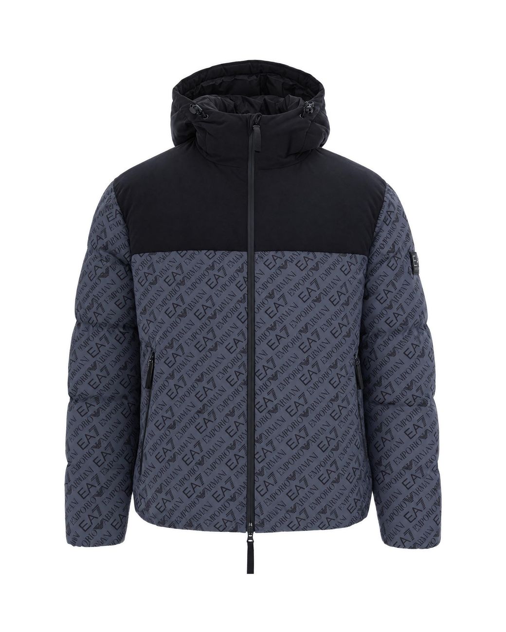 EA7 Blue Hooded Puffer Jacket for men