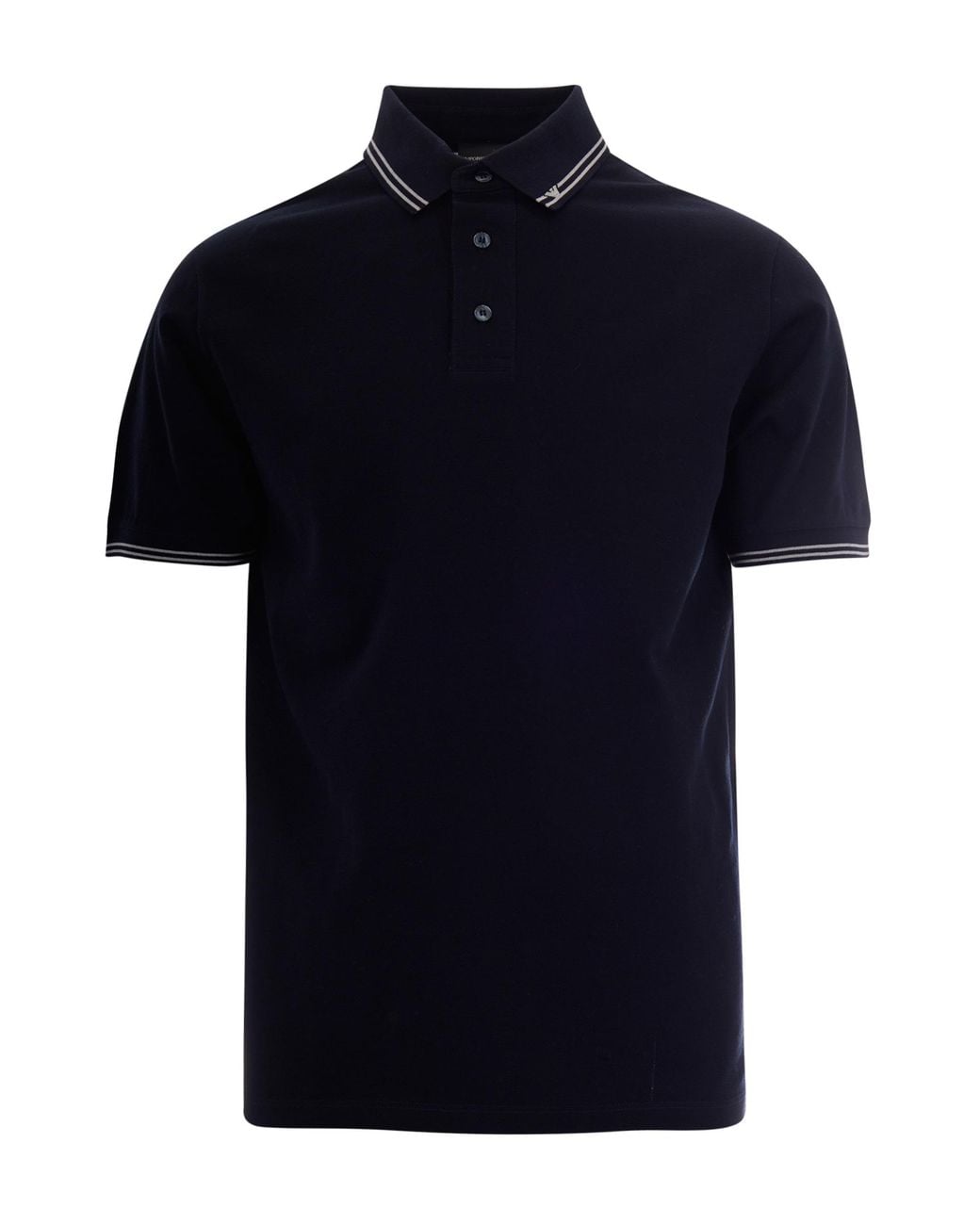 Emporio Armani Blue Polo With Contrast Collar for men