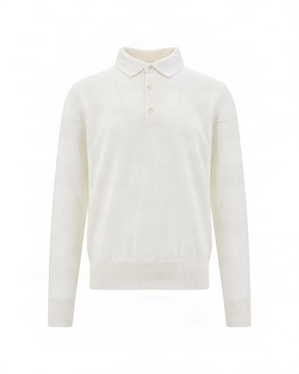 Boss White Polo Lana Merino Open for men