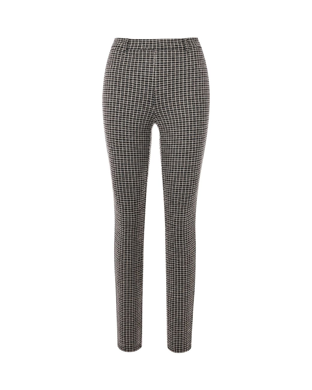 Patrizia Pepe Gray Houndstooth Stretch Viscose-Blend Skinny Pants