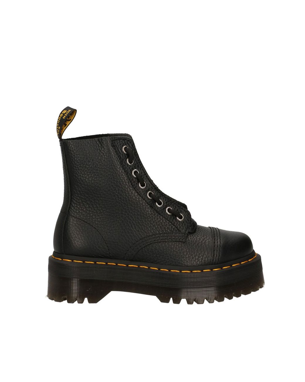 Dr. Martens Black Chunky Platform Ankle Boots With Removable Zipper