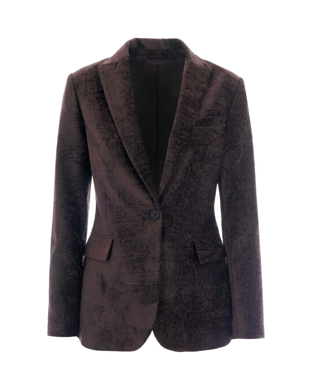 Liu Jo Black Mole Polyester-Blend Velvet Blazer