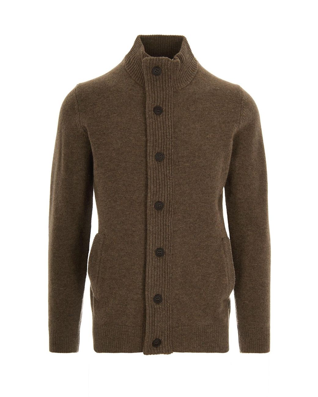Maglia Essential Patch Zip Dark Stone di Barbour in Brown da Uomo