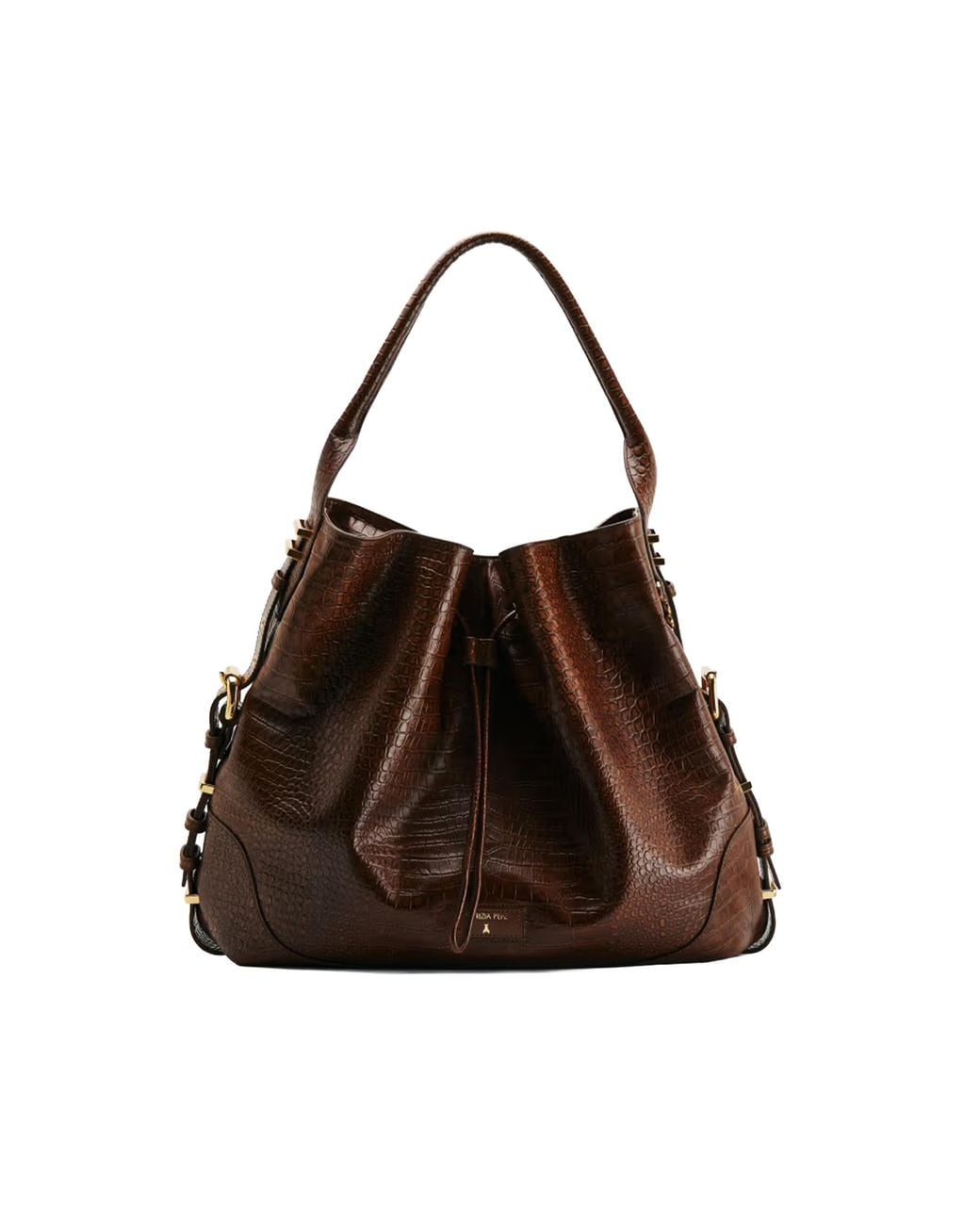 Patrizia Pepe Brown Borsa Horse Belt Croco