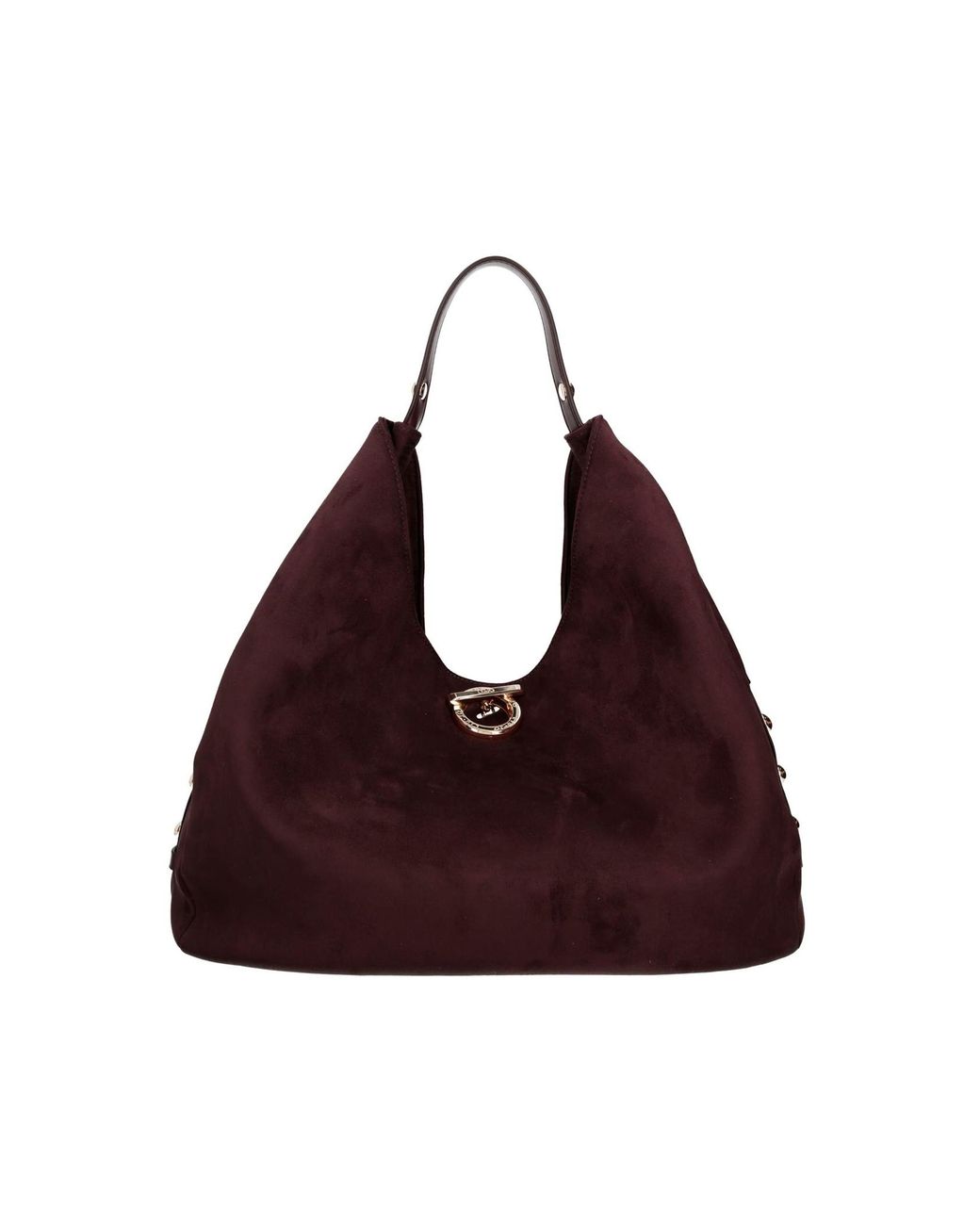 Liu Jo Brown Borsa Hobo Borchie Aubergine