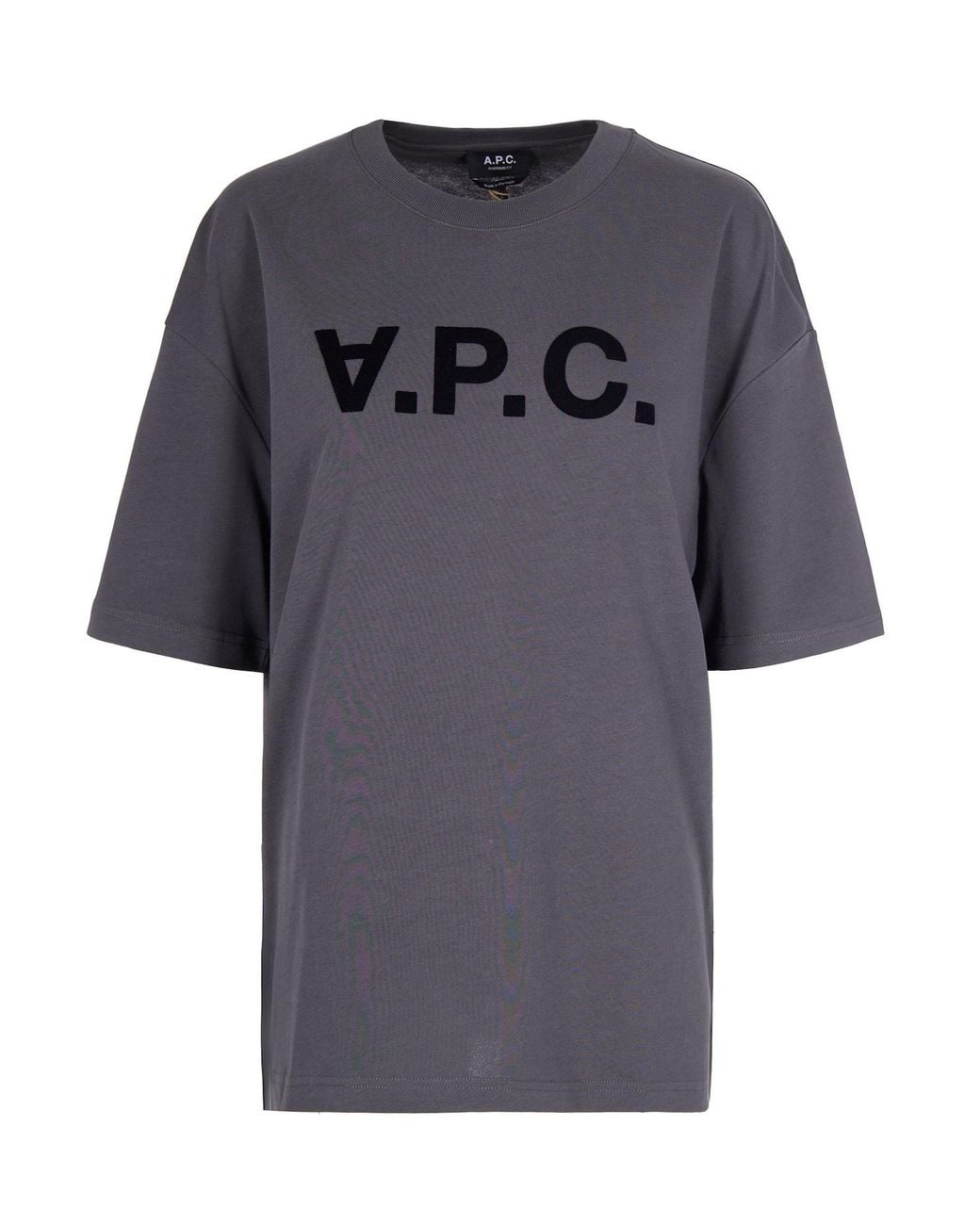 A.P.C. Blue Flocked Logo T-Shirt