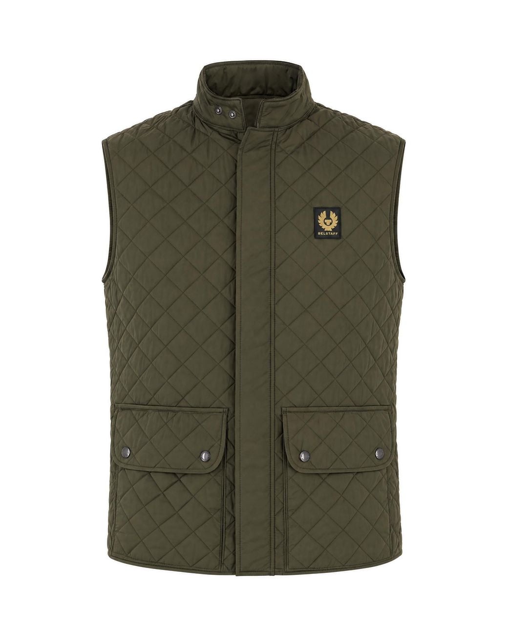 Belstaff Green Gilet Trapuntato Icon Faded for men