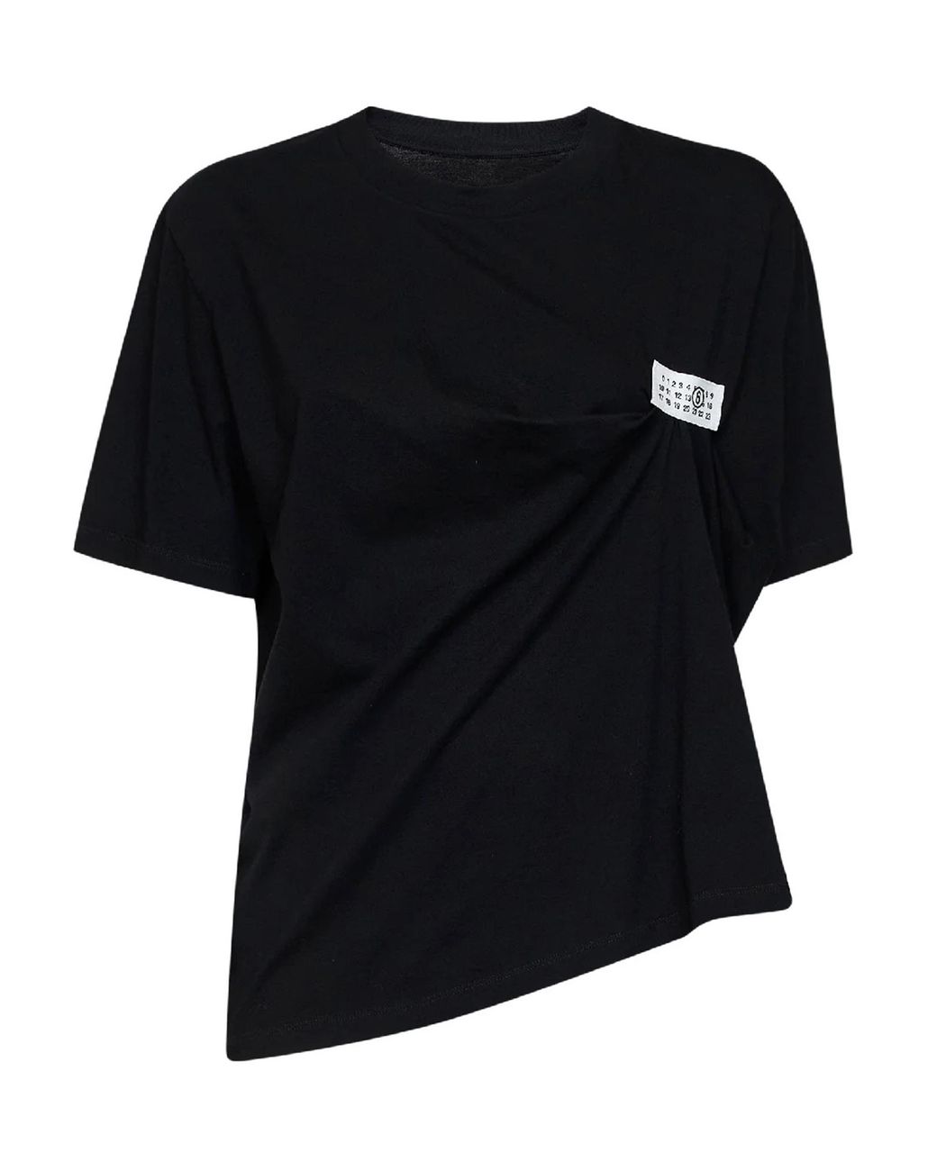 MM6 by Maison Margiela Black T-Shirt Drapping