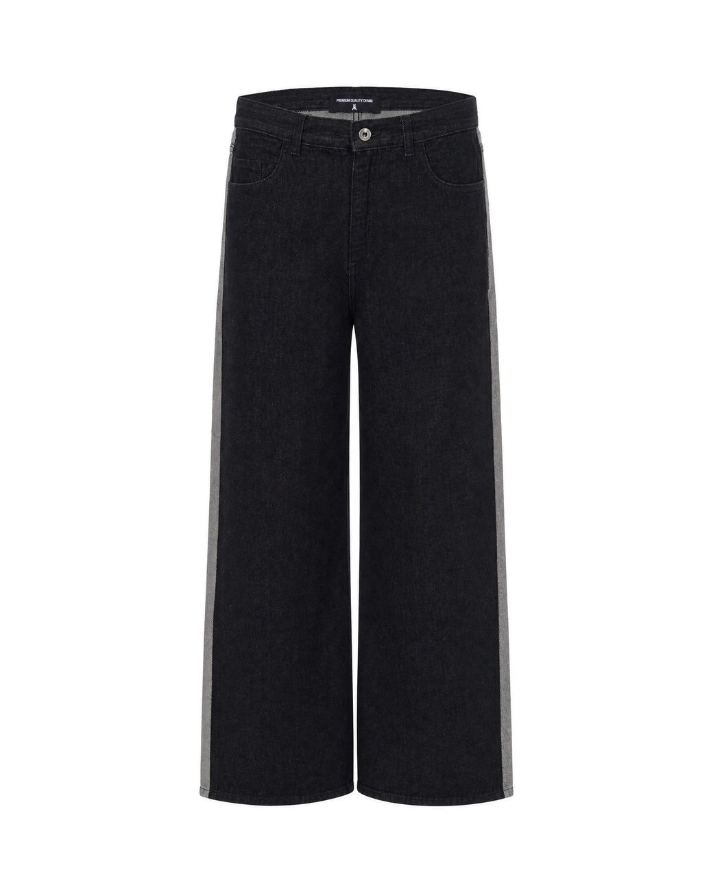 Patrizia Pepe Black Wide-Leg Denim Pants
