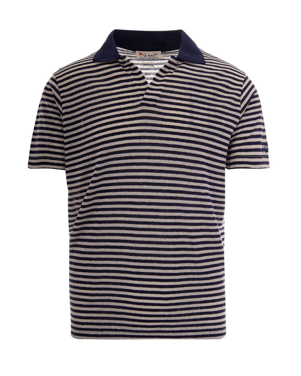 Mc2 Saint Barth Blue Stripes Shirt Collar Polo for men