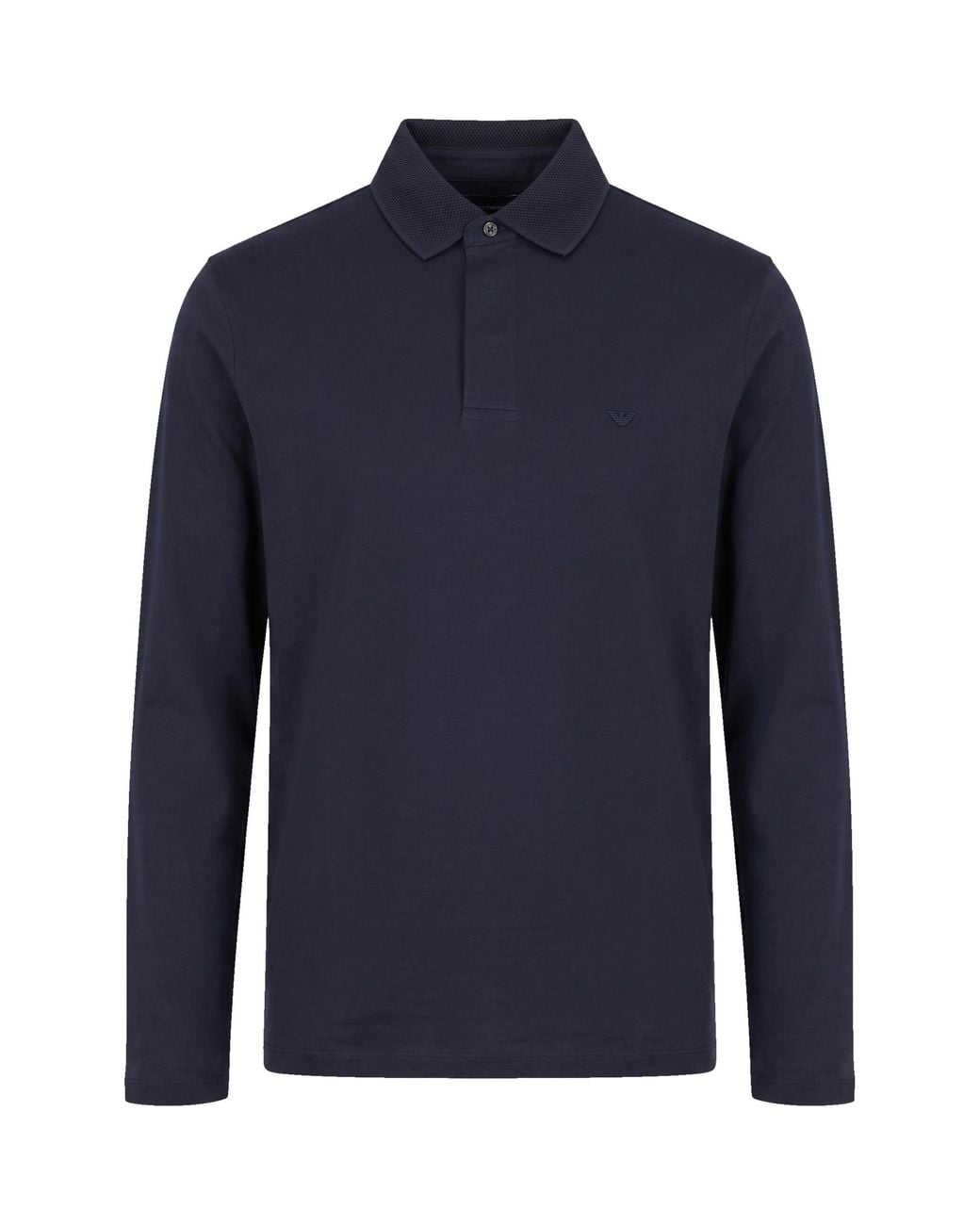 Emporio Armani Blue Long Sleeve Polo Shirt for men