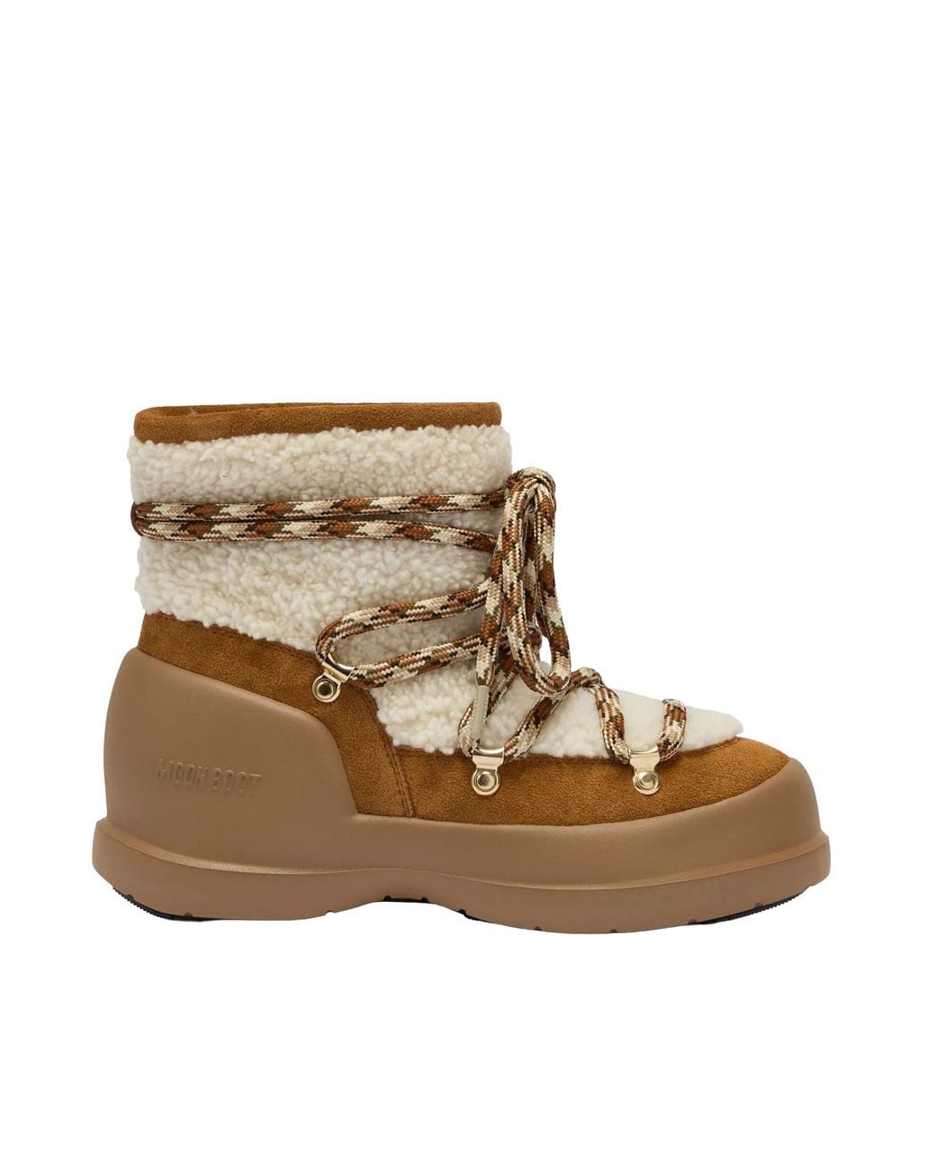 Moon Boot Brown Stivale Mezzaluna Sherling Whisky/Off