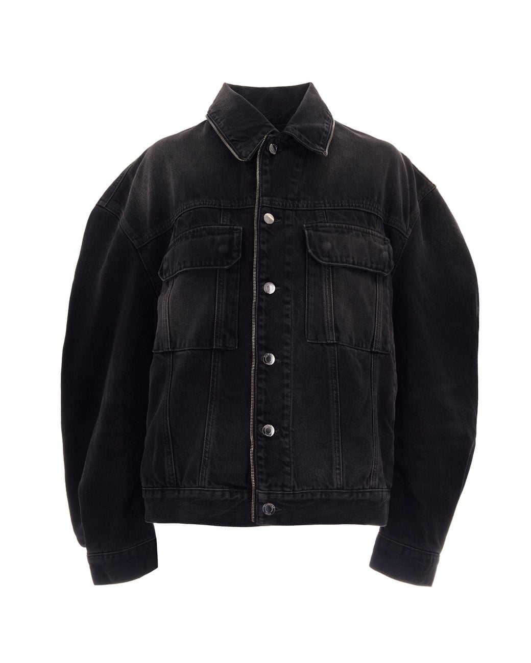 Haikure Blue Oversized Vintage Denim Jacket With Zip Details