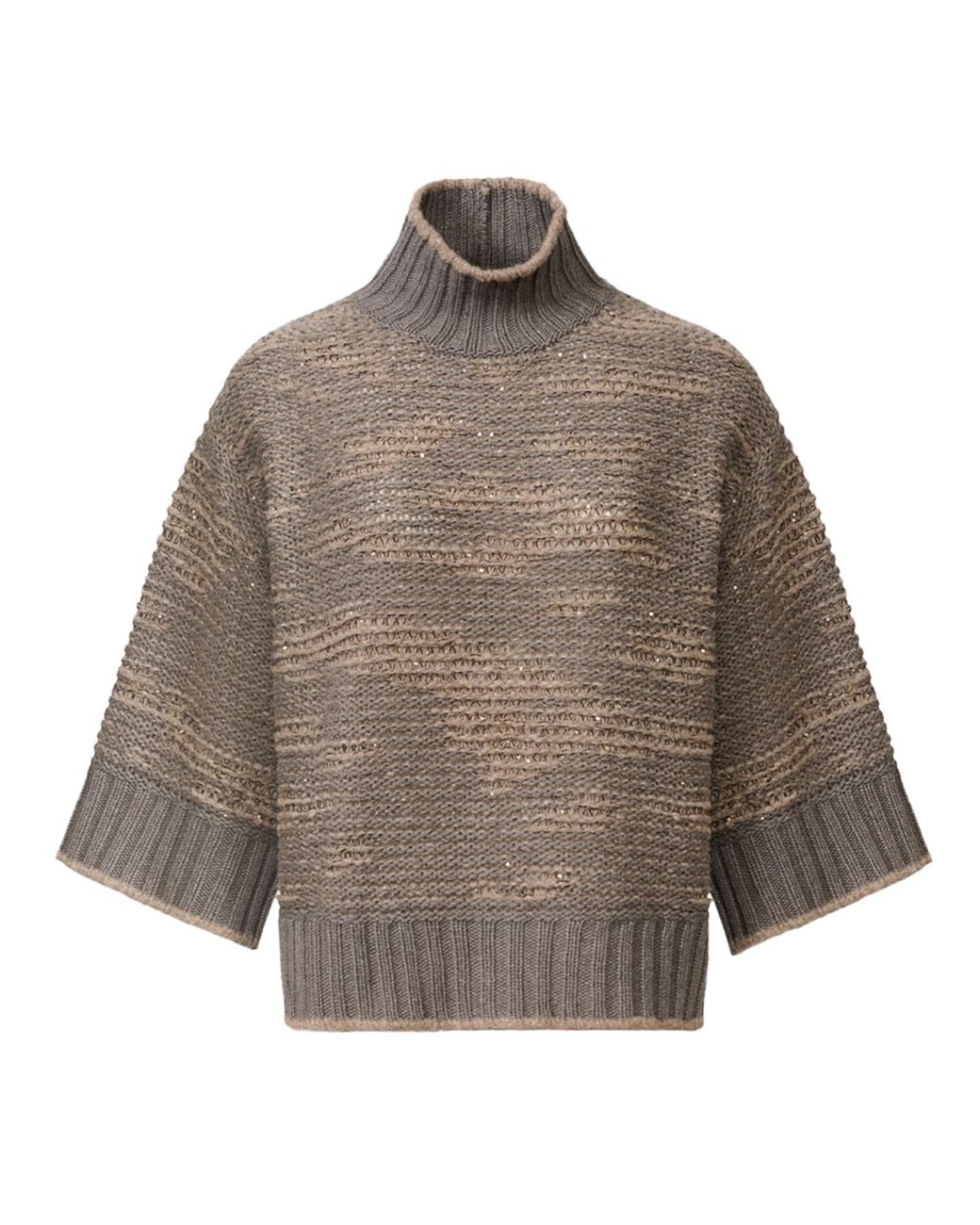 Fabiana Filippi Brown Maglia A Collo Alto Falco
