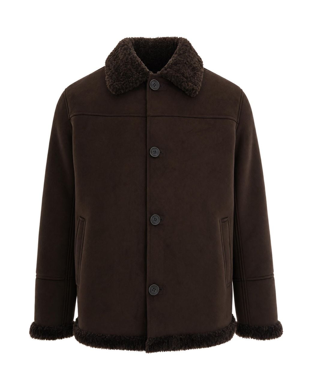 Herno Black Giubbino Effetto Suede Moro for men
