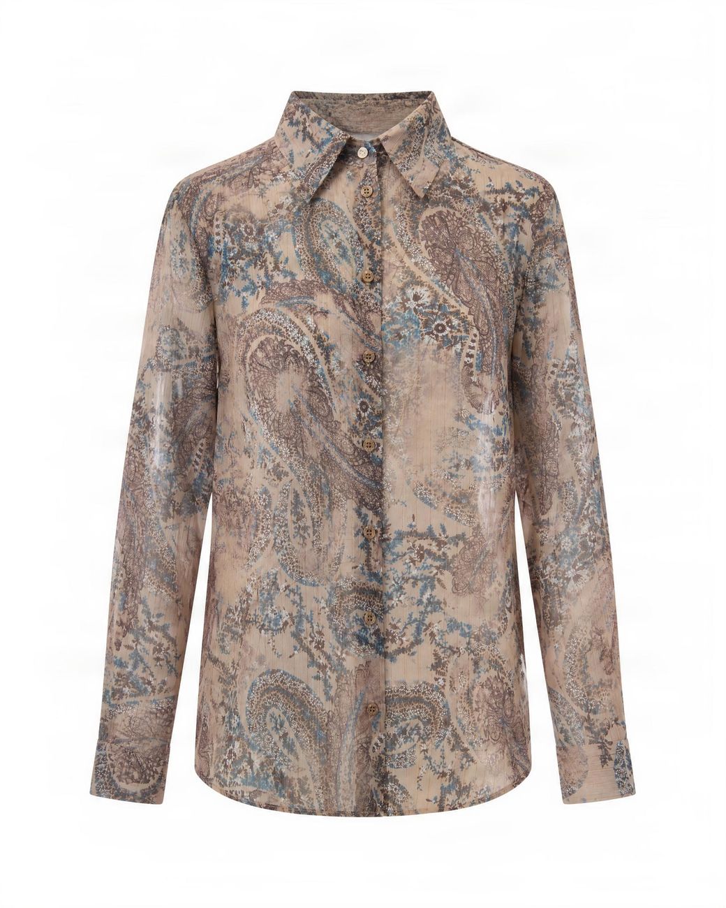 Liu Jo Brown Paisley Print Button-Up Shirt