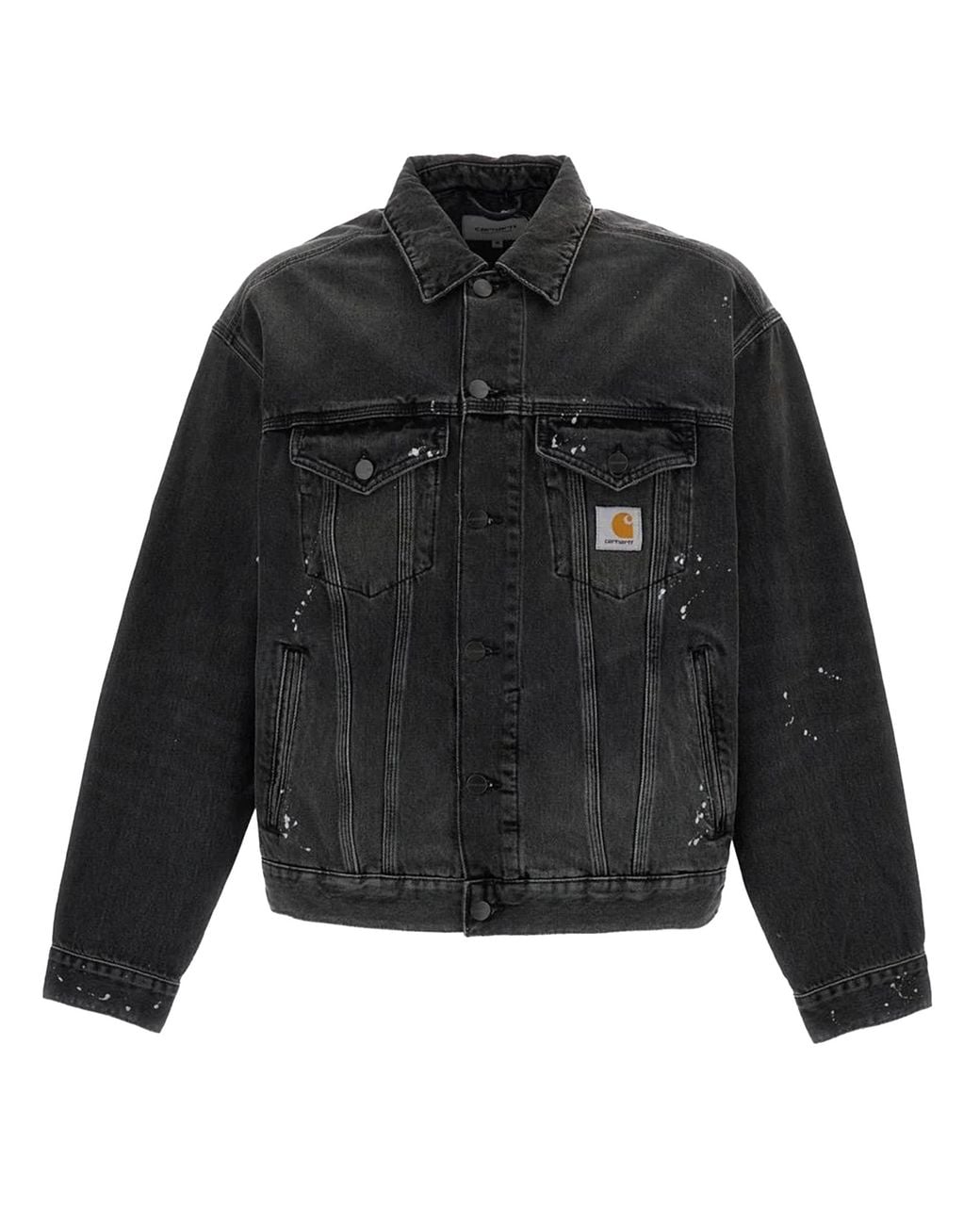 Carhartt Black Helston Destroy Wash Denim Jacket for men