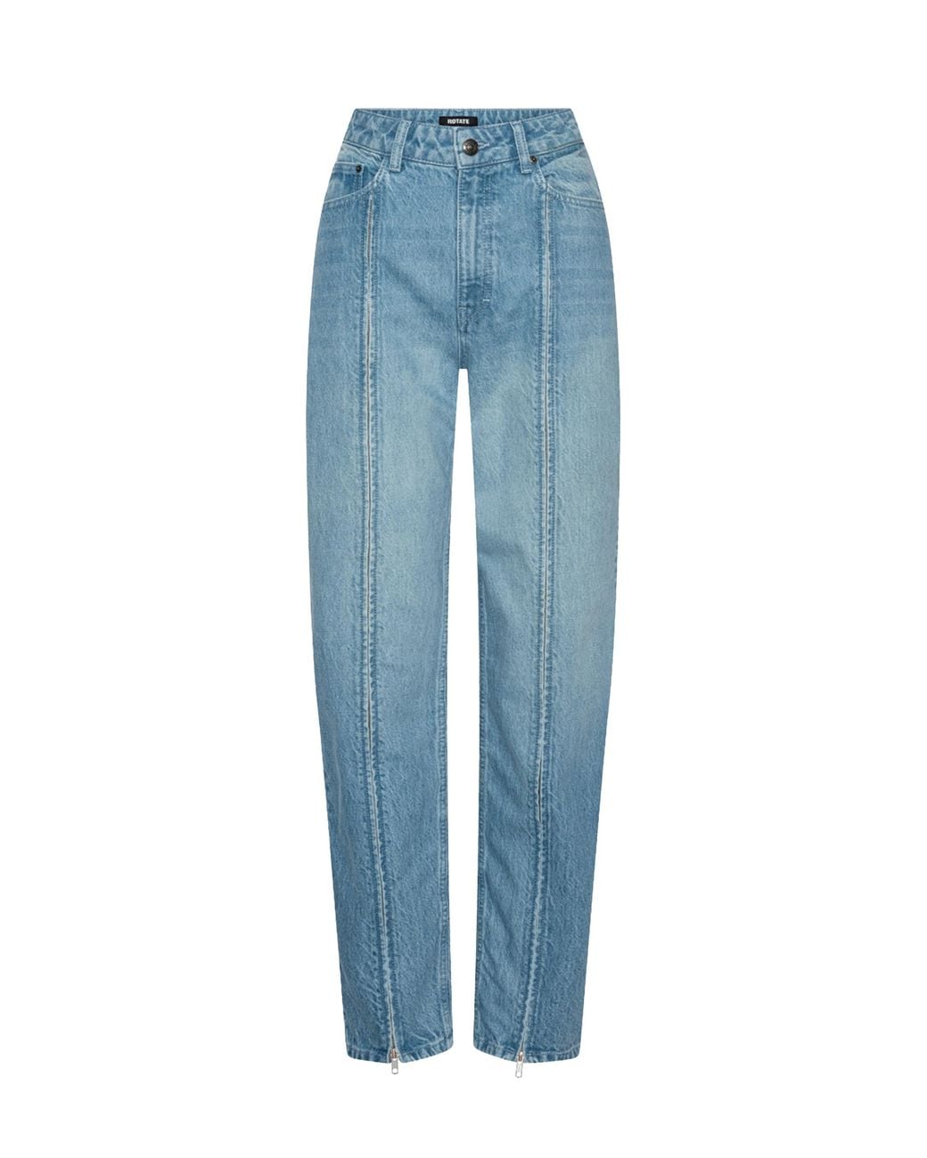 ROTATE BIRGER CHRISTENSEN Blue High-Waist Straight-Leg Jeans