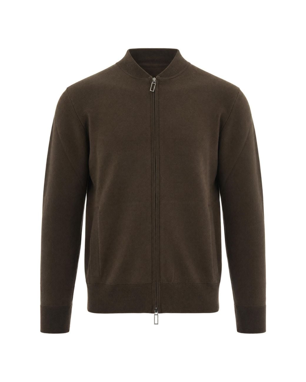 Paolo Pecora Green Maglia Basic Zip Castoro for men