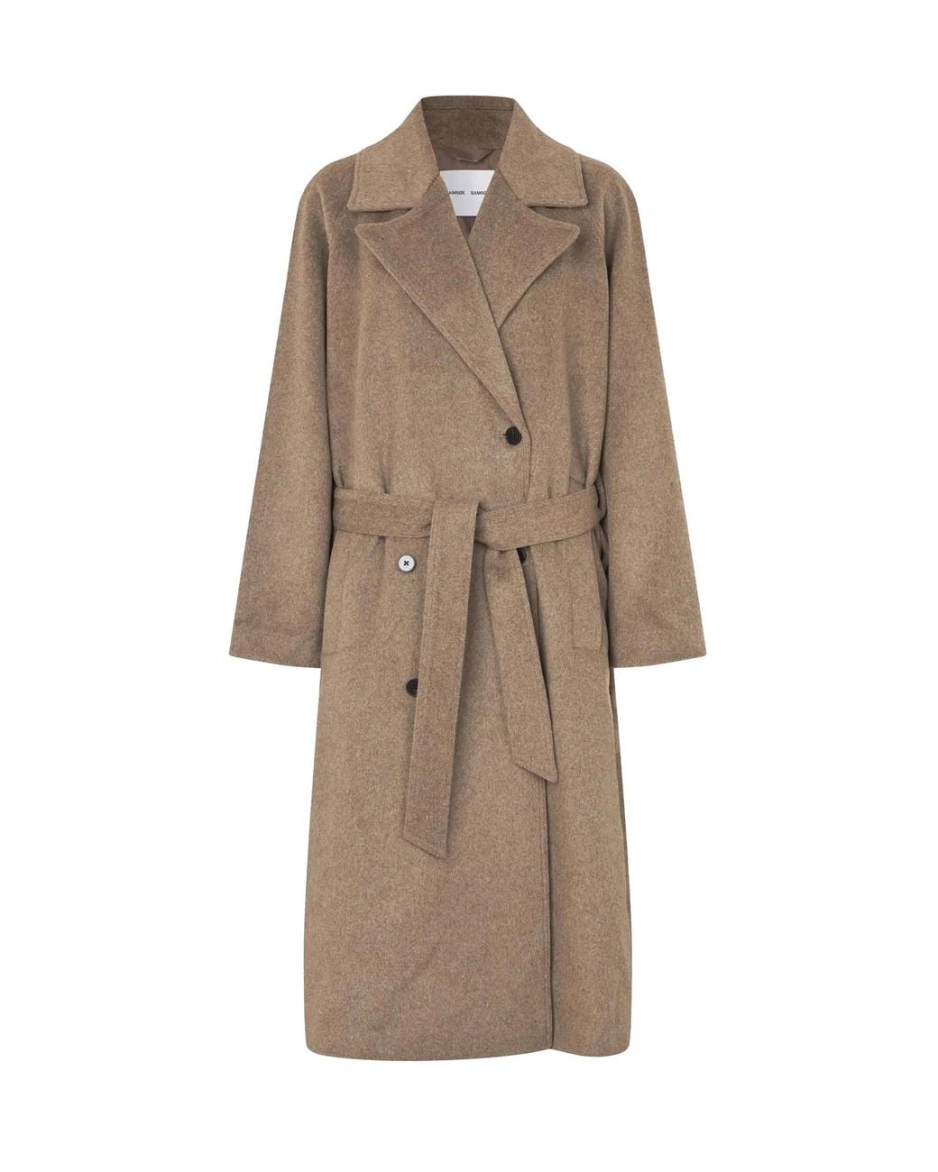Samsøe & Samsøe Natural Cappotto Sahannen Lead Melange