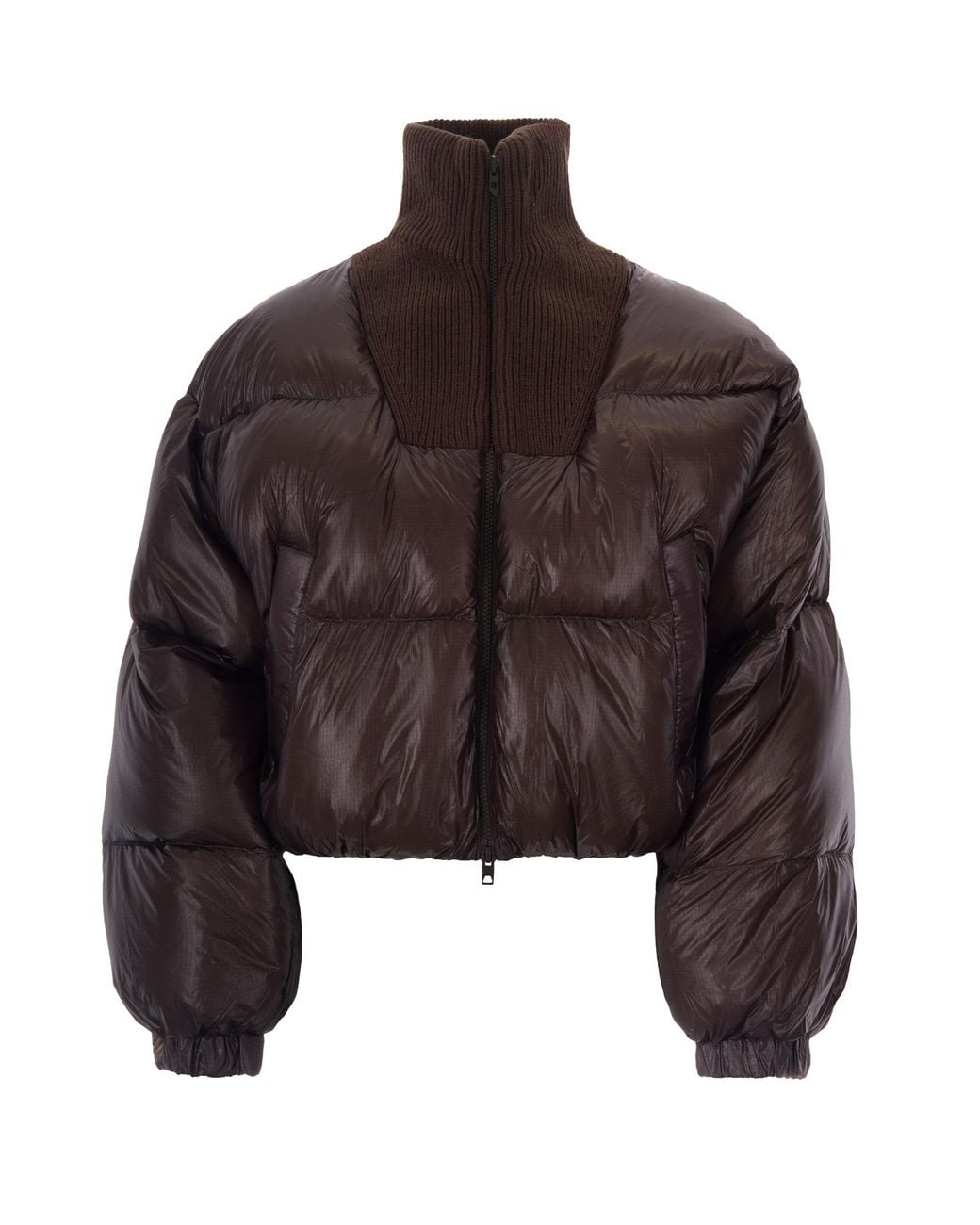 DIESEL Brown Plum Warrior Nylon Down Jacket