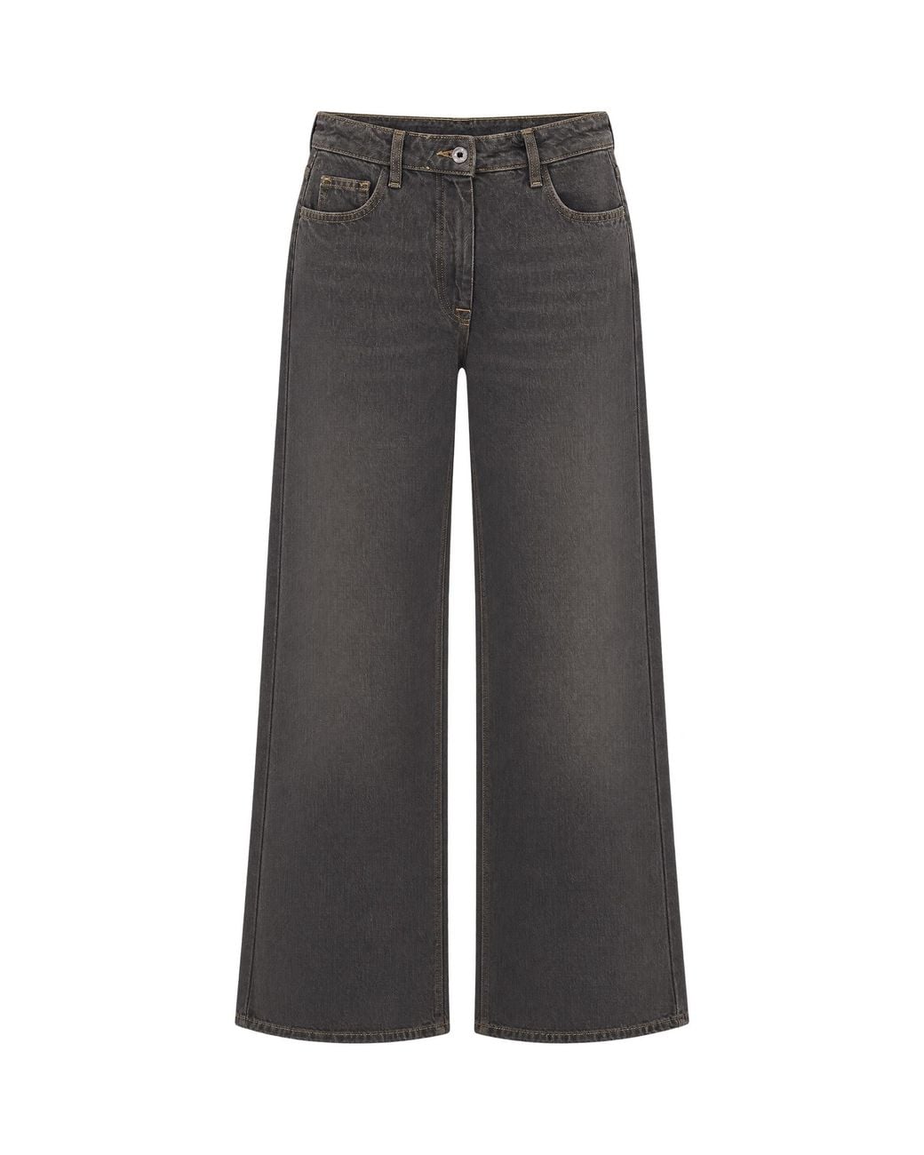 Patrizia Pepe Gray Jeans Wide Leg Washed Craft