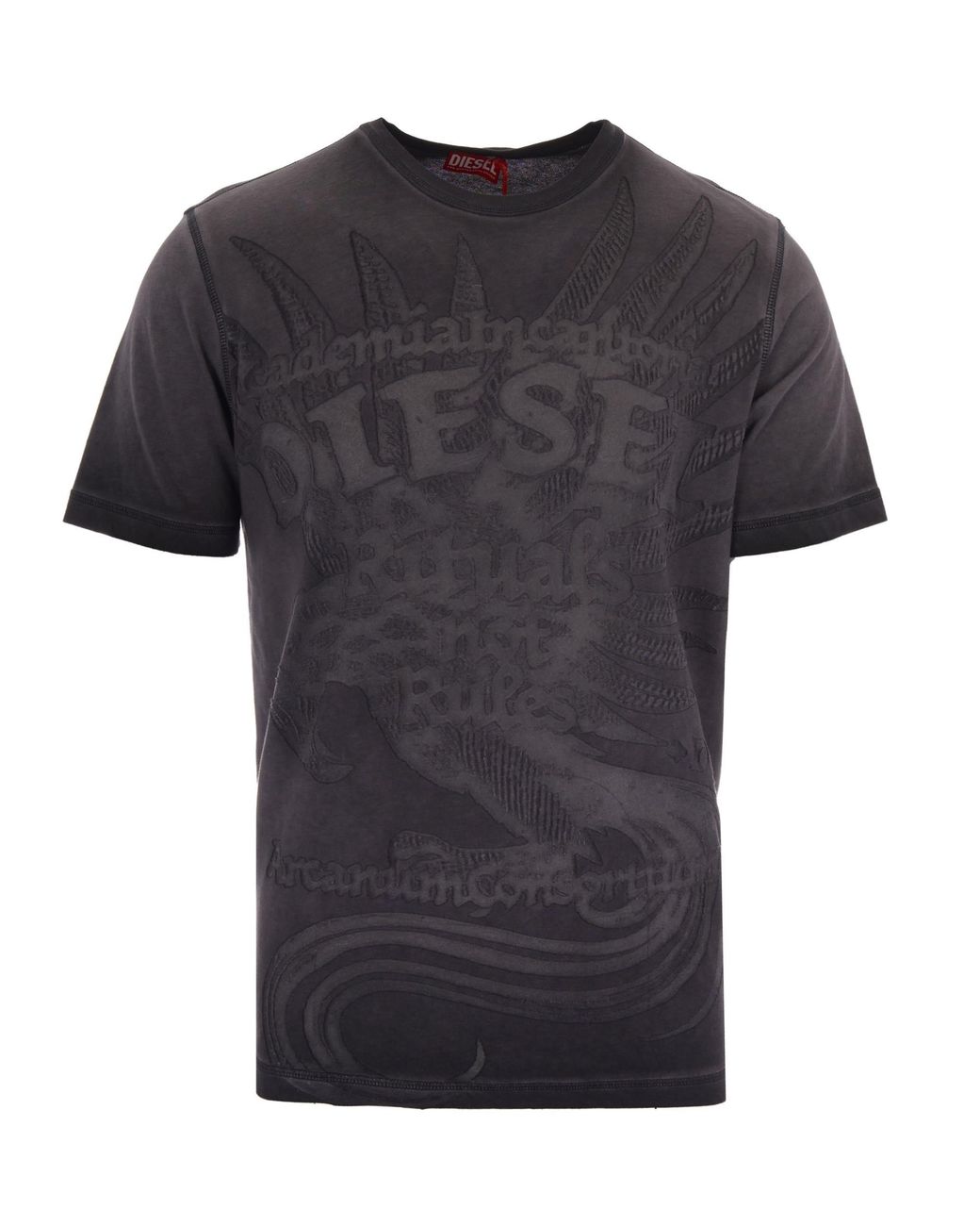 DIESEL Black Rawjust Cotton-Blend T-Shirt for men