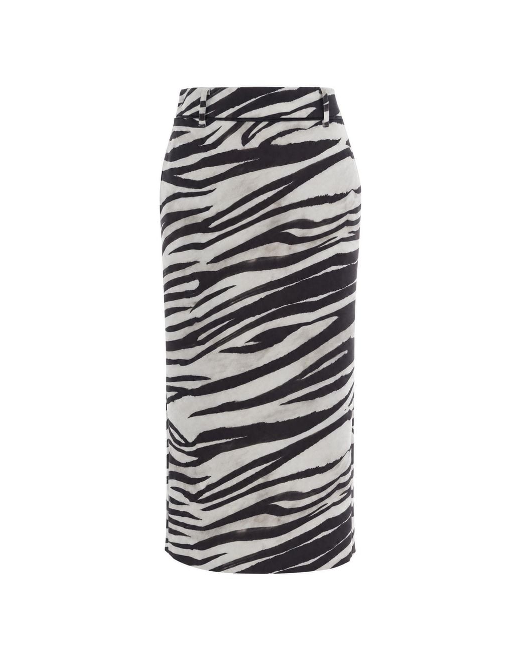 Patrizia Pepe White Gonna Midi Con Stampa Zebra