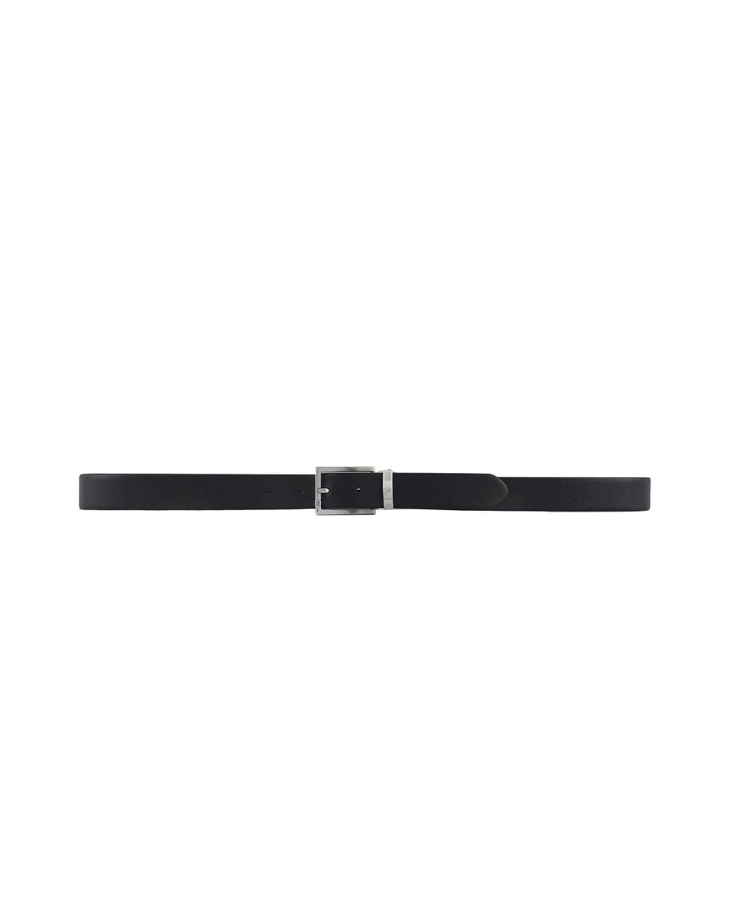 Emporio Armani White Eagle Embossed Reversible Bovine Leather Belt for men