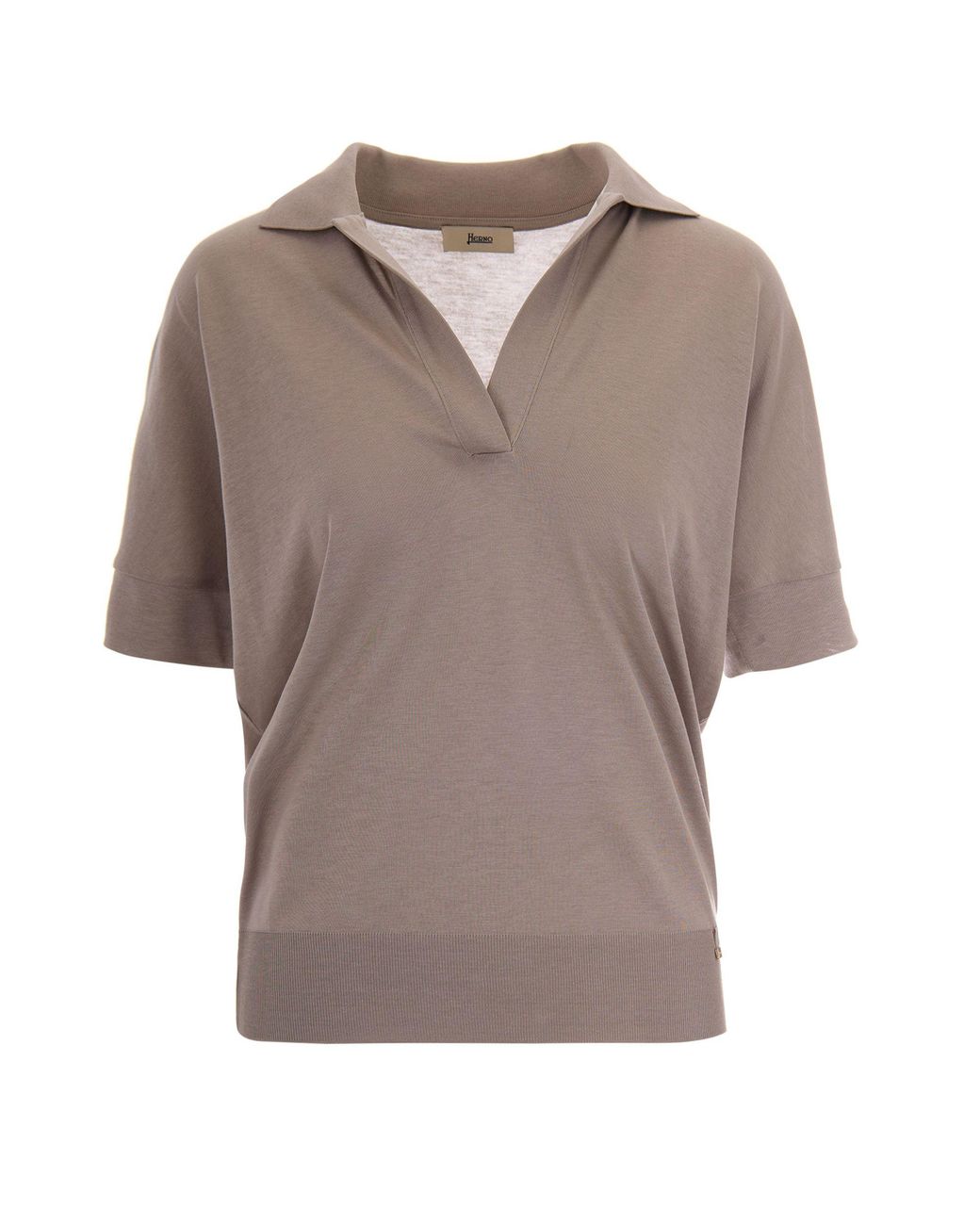 Herno Brown Dove Jersey Polo