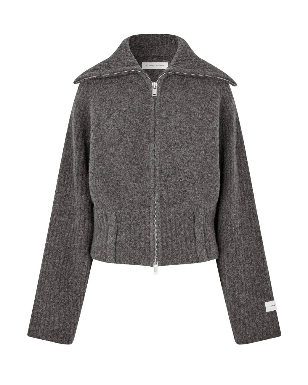 Samsøe & Samsøe Gray Cardigan Samirra Zip Dark Melange
