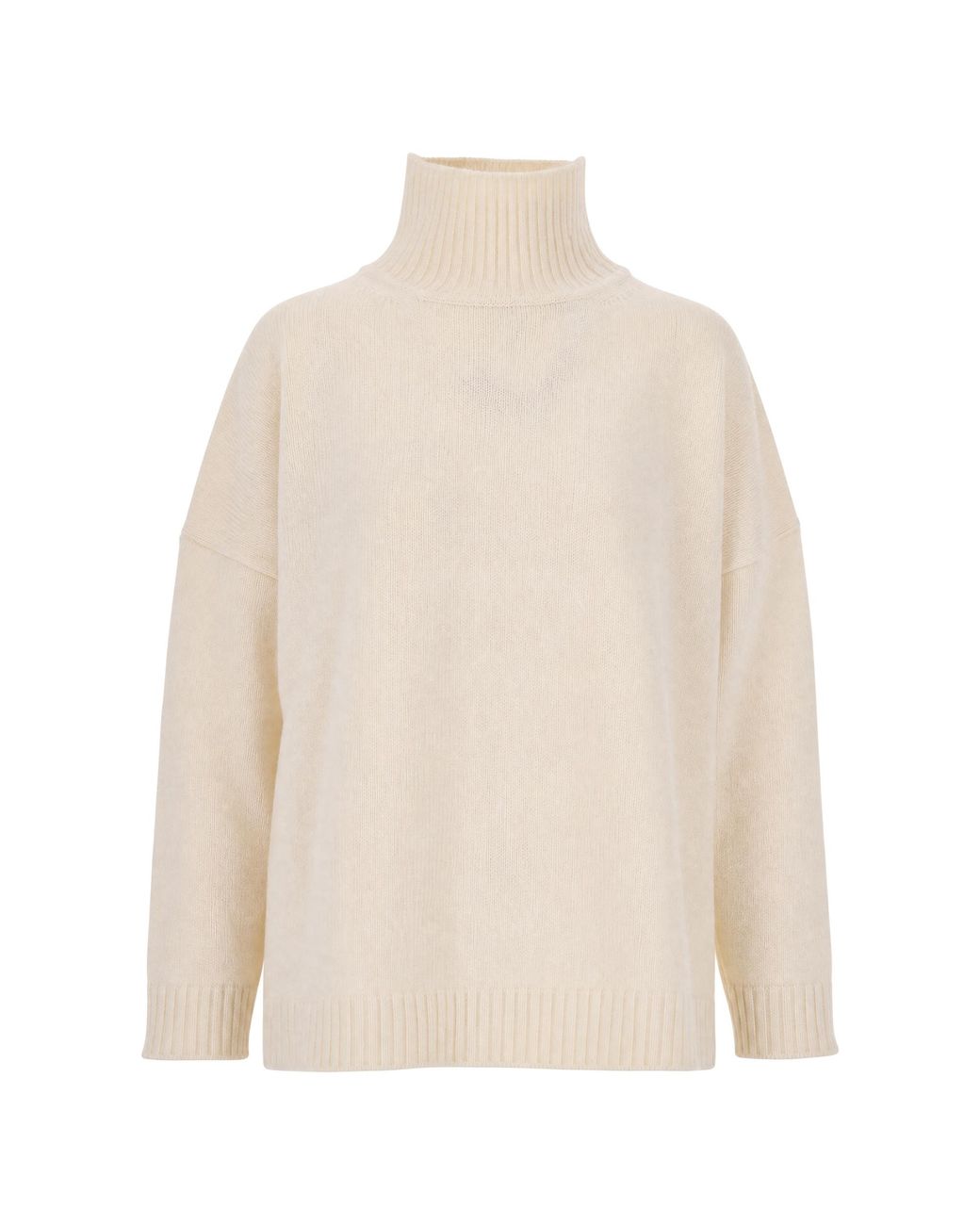 Weekend by Maxmara White Ribbed Turtleneck Sweater