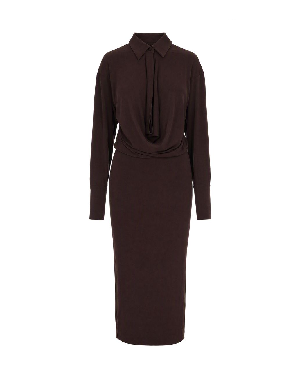 ANDAMANE Red Abito Midi Drappeggiato Dark