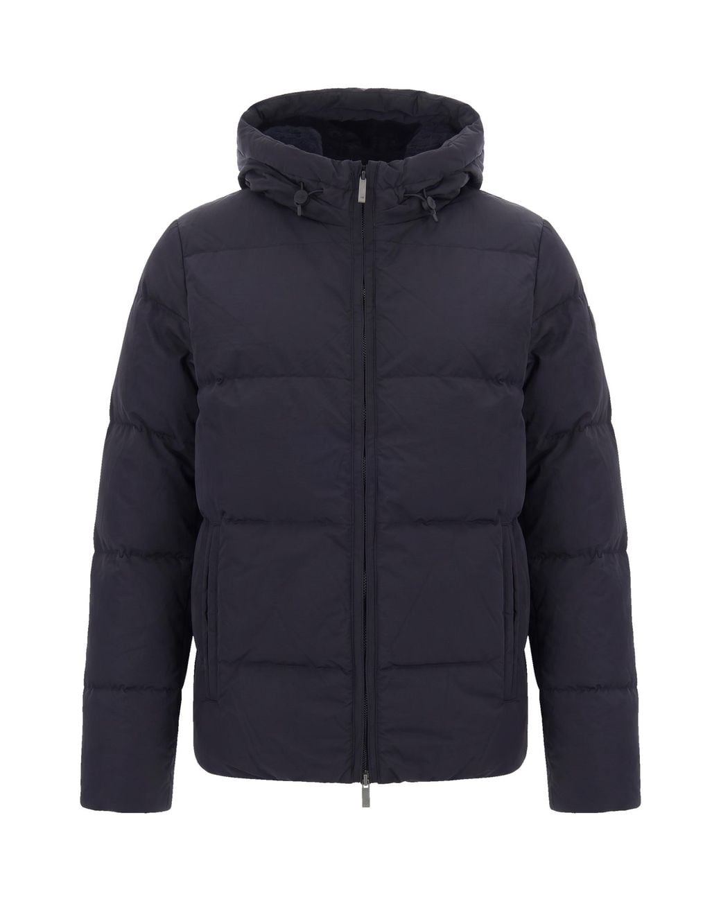 K-Way Blue Piumino Shiny Nylon Fur Greyish