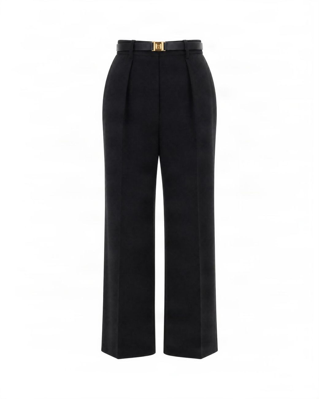 Elisabetta Franchi Black Straight Flat Front Pant