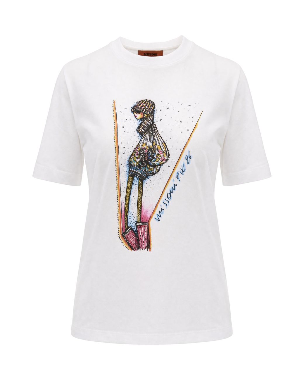 Missoni White Graphic Crew Neck T-Shirt