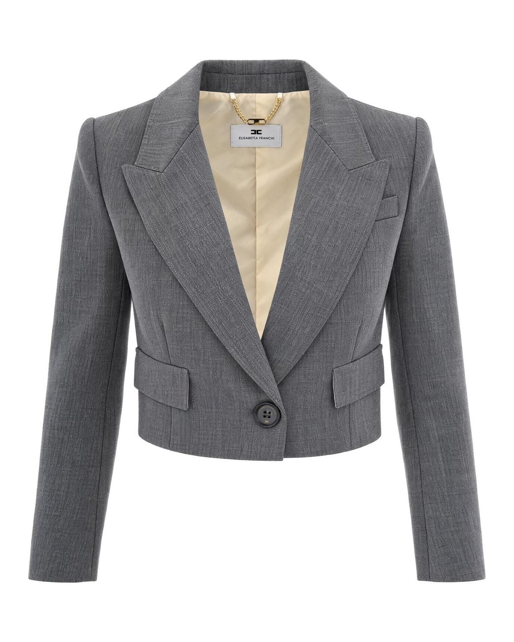 Elisabetta Franchi Gray Giacca Crop