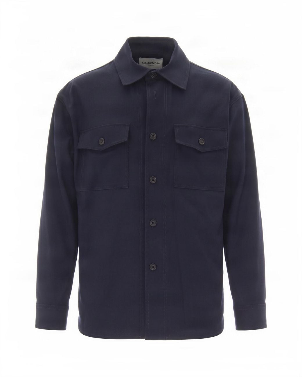 Paolo Pecora Blue Overshirt Tinta Unita Blu for men