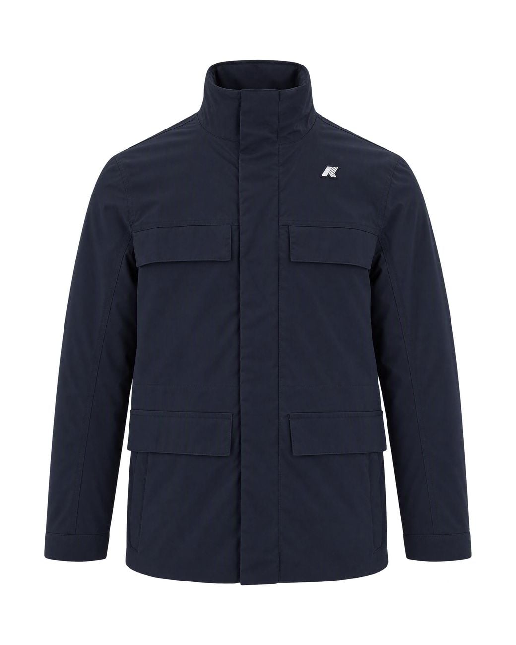 K-Way Blue Giubbino Manuene Warm Micro Canvas Depth for men