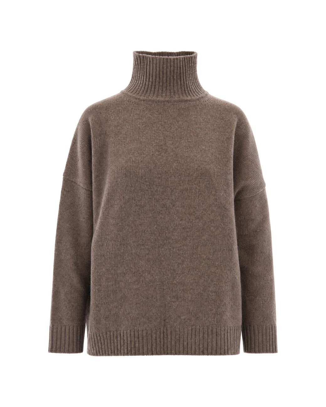 Max Mara Brown Oversized Turtleneck Sweater