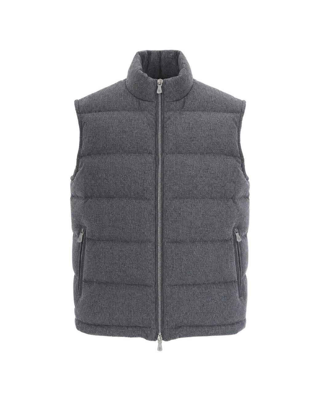 Eleventy Gray Gilet Full Zip Grigio Medio Melange for men