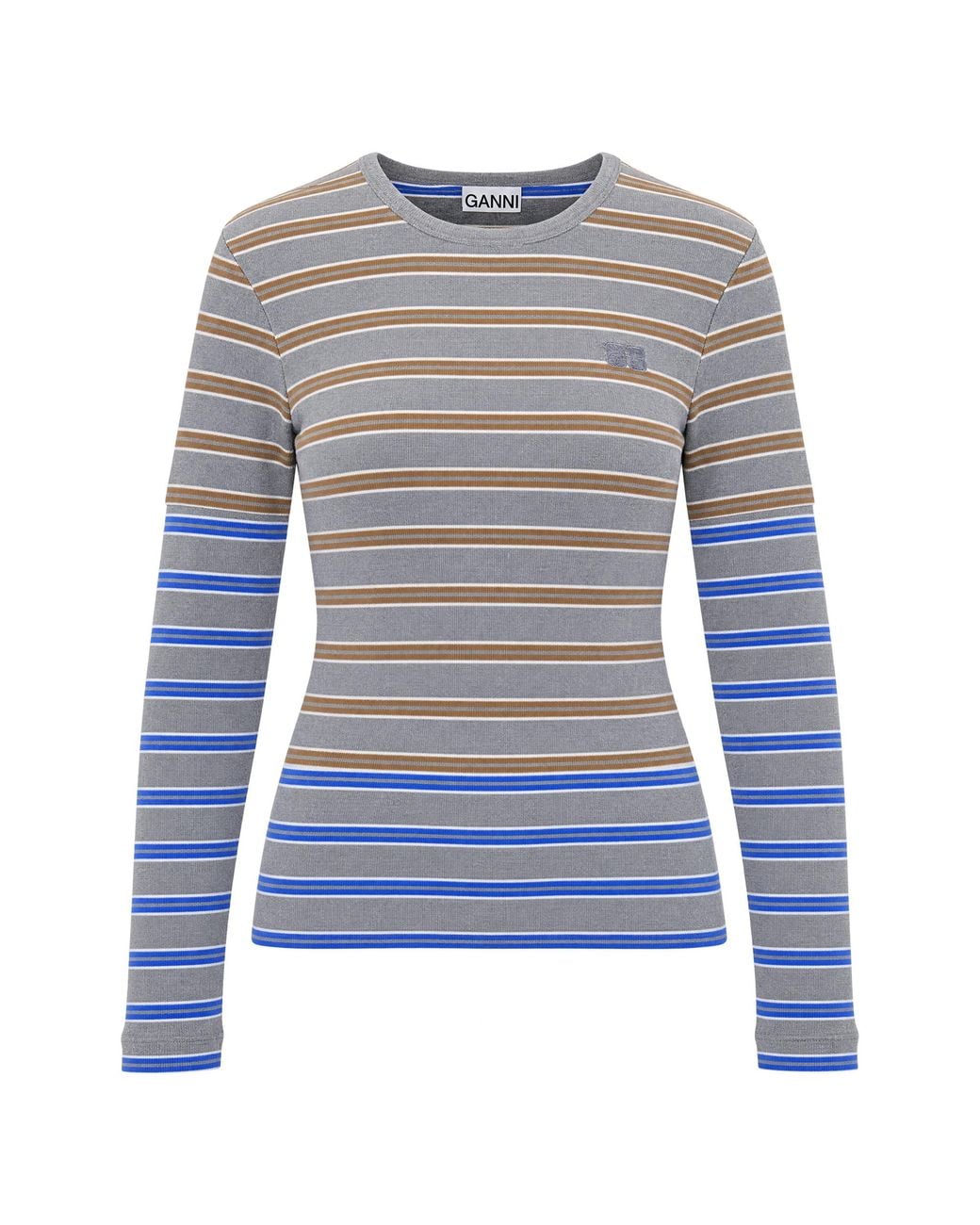 Ganni Blue Maglia Double Strong