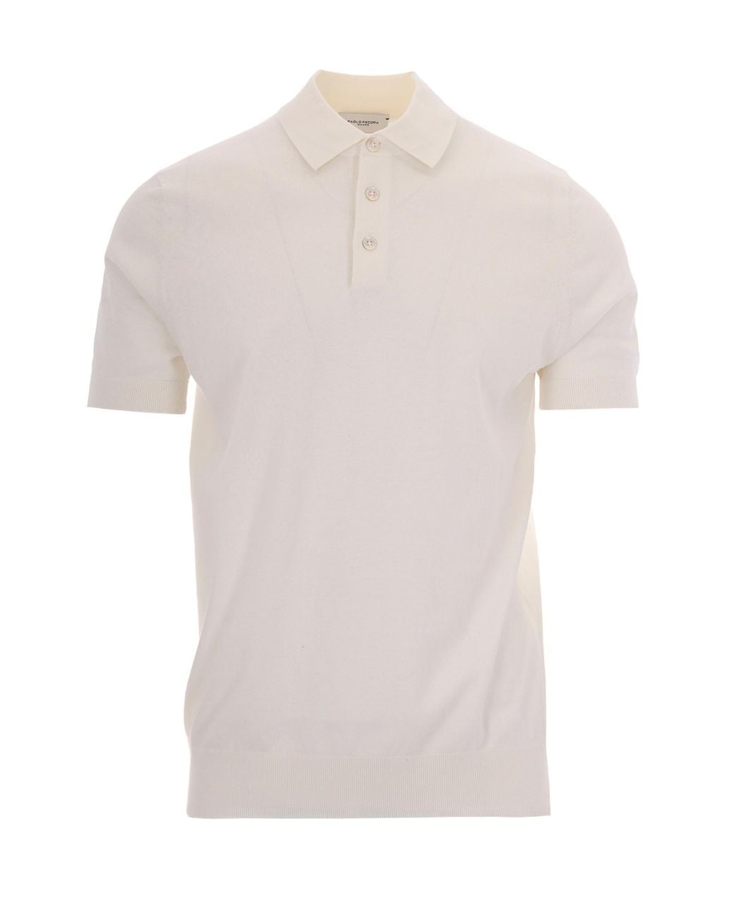 Paolo Pecora White Knit Polo Shirt for men