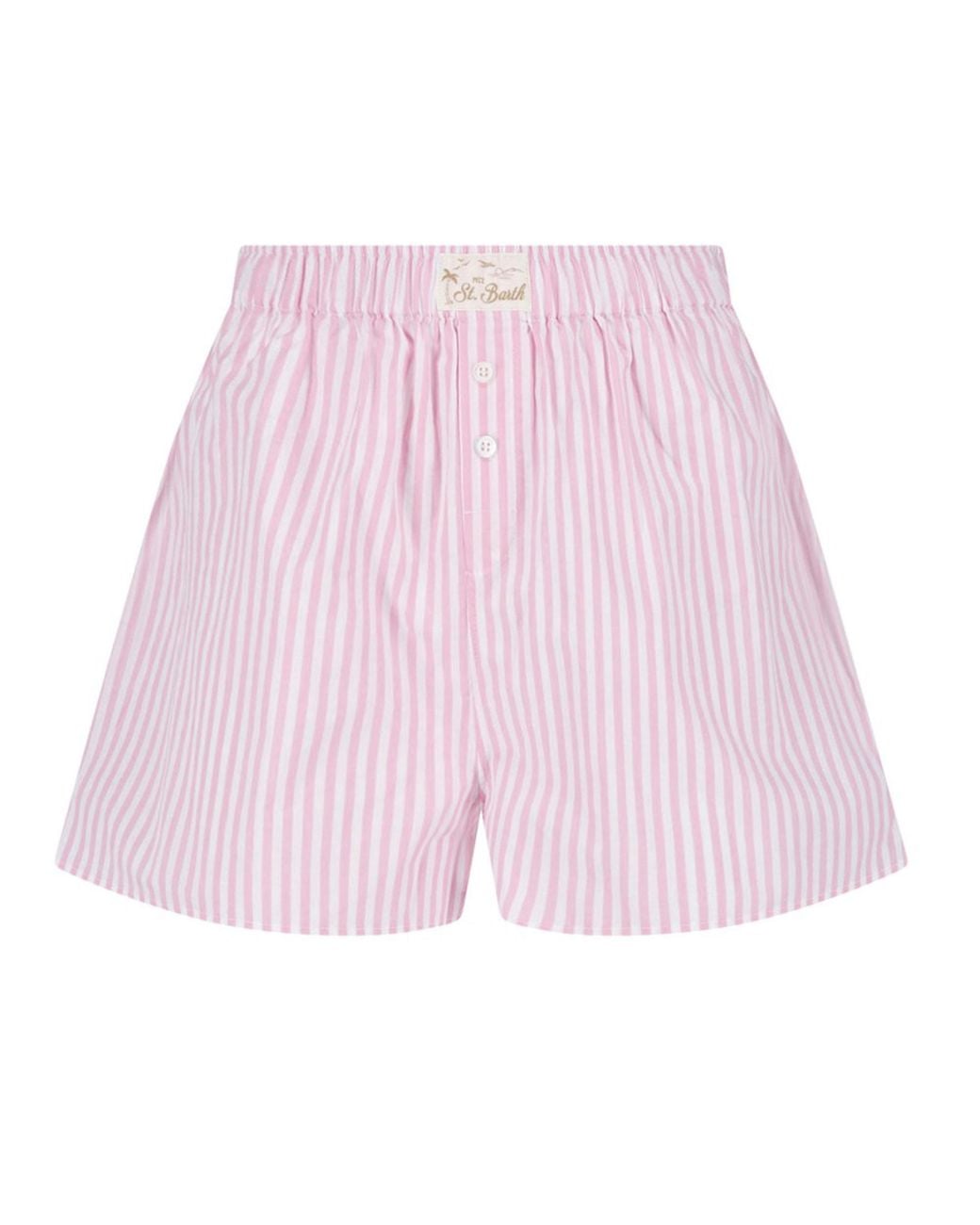 Mc2 Saint Barth Pink Shorts Boxy Stripes