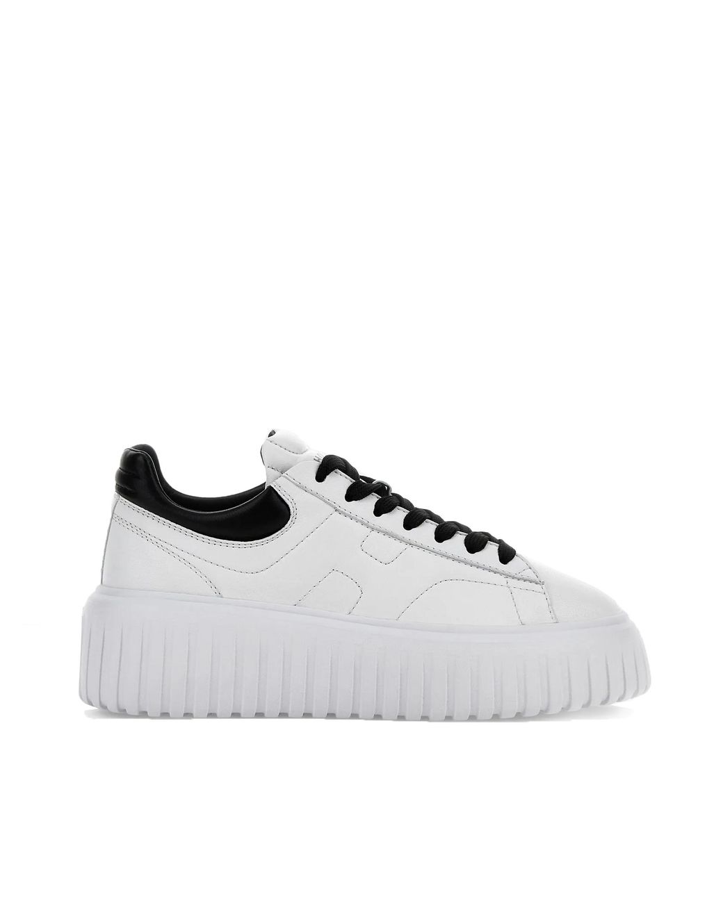 Hogan White H-Stripes Nappa Leather Sneakers