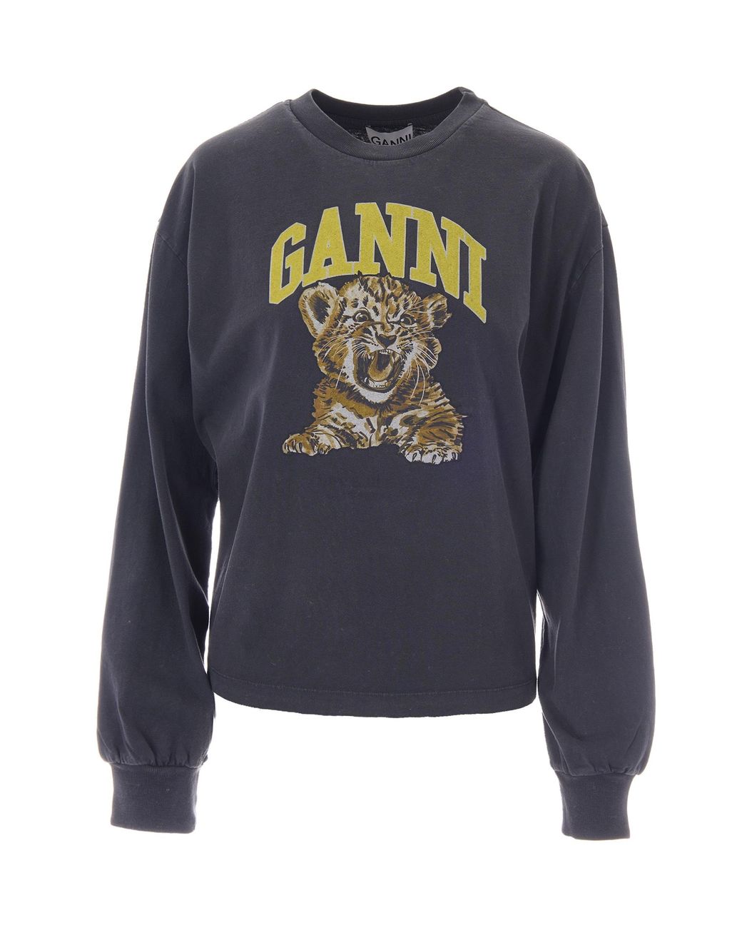 Ganni Blue Graphic Crewneck Sweatshirt