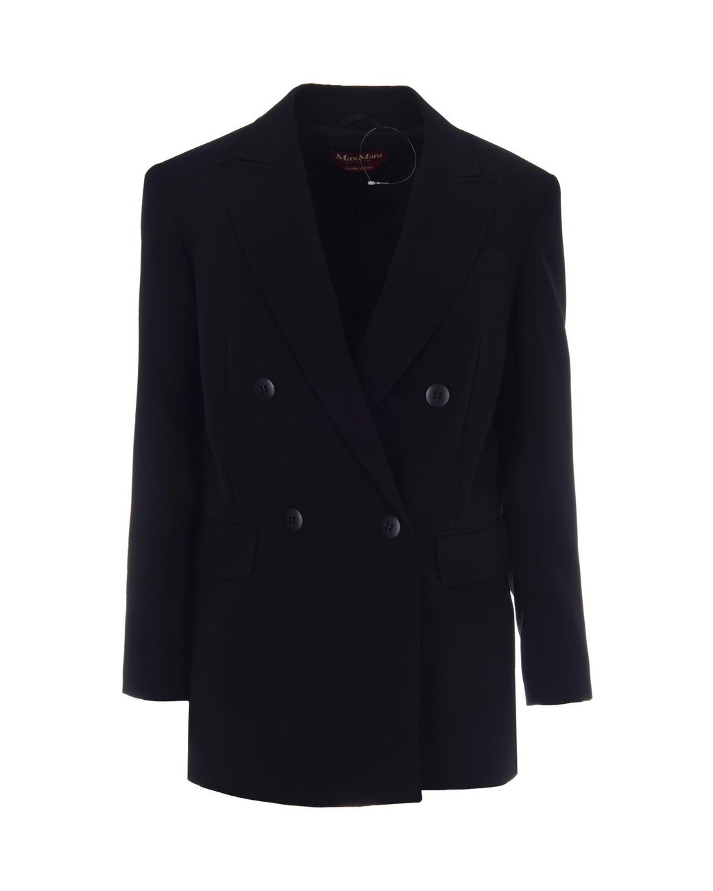 Max Mara Blue Solid Peaked Lapel Blazer