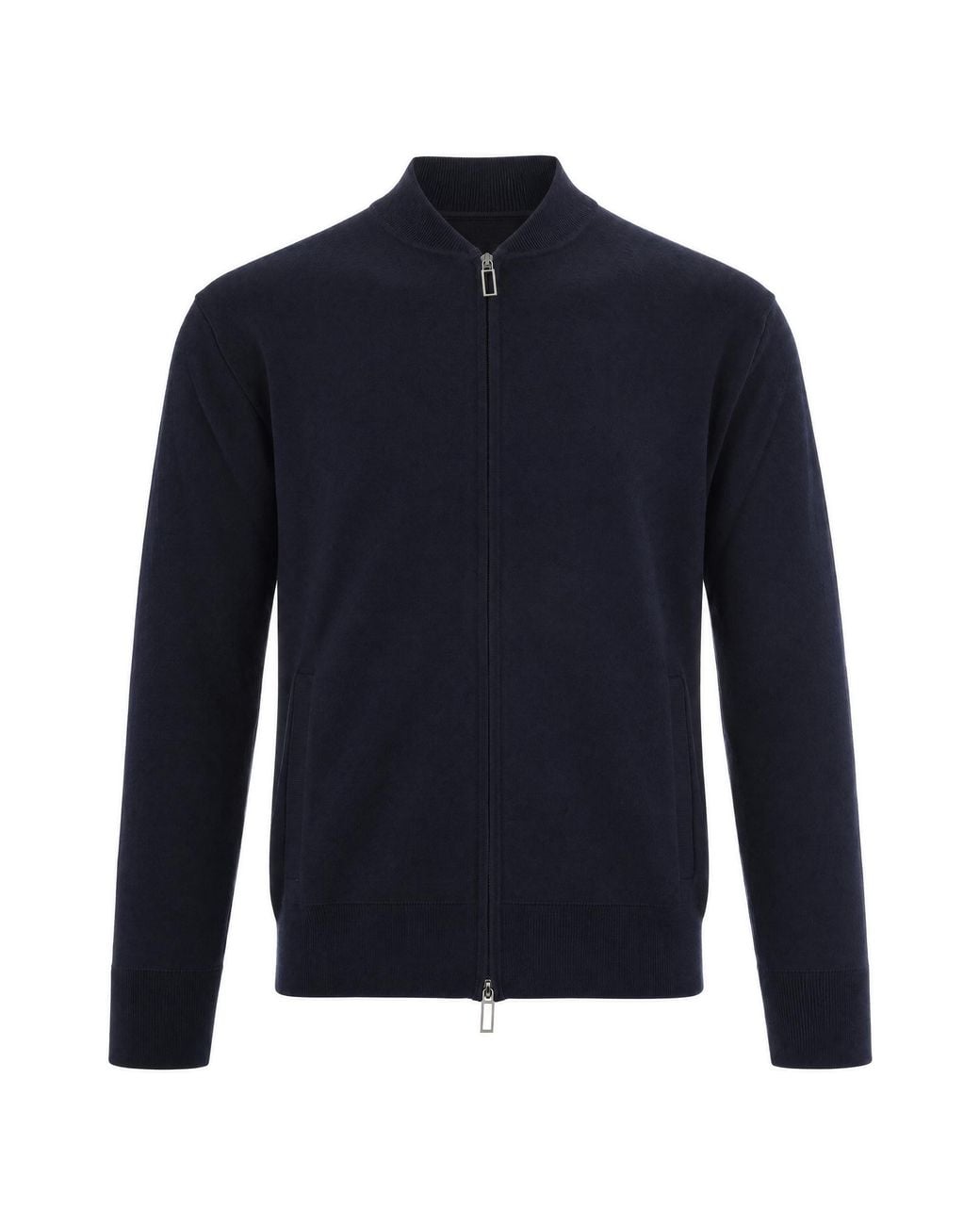 Paolo Pecora Blue Maglia Basic Zip Blu for men